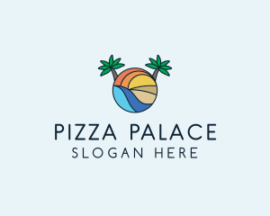 Palm Tree Summer Resort  logo design