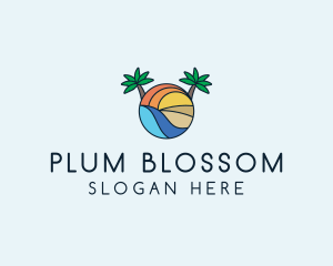 Palm Tree Summer Resort  logo design