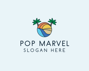 Palm Tree Summer Resort  logo design