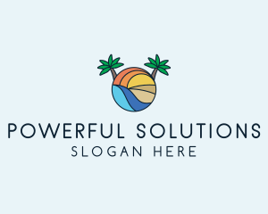 Palm Tree Summer Resort  logo design