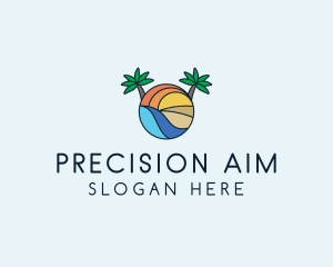 Palm Tree Summer Resort  logo design