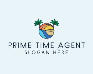 Palm Tree Summer Resort  logo design