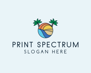 Palm Tree Summer Resort  logo design