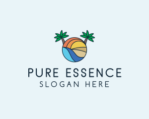 Palm Tree Summer Resort  logo design