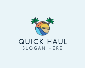 Palm Tree Summer Resort  logo design