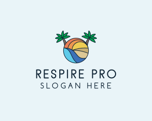 Palm Tree Summer Resort  logo design