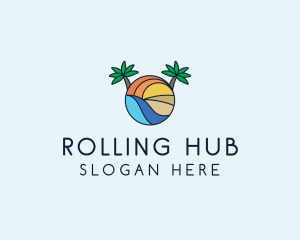 Palm Tree Summer Resort  logo design