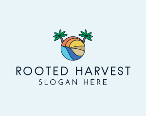 Palm Tree Summer Resort  logo design