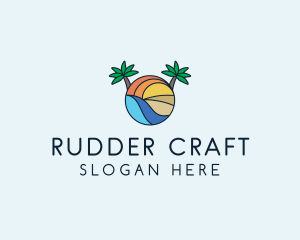 Palm Tree Summer Resort  logo design