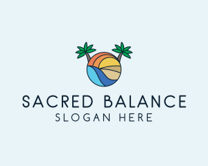 Palm Tree Summer Resort  logo design