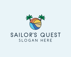 Palm Tree Summer Resort  logo design