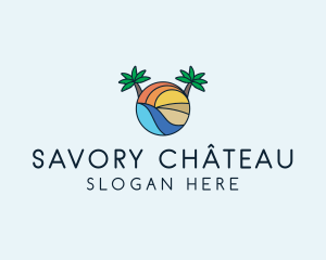 Palm Tree Summer Resort  logo design