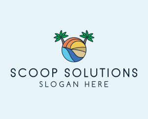 Palm Tree Summer Resort  logo design