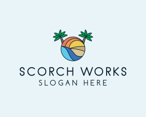 Palm Tree Summer Resort  logo design