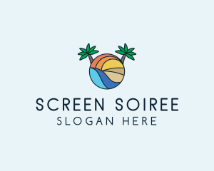 Palm Tree Summer Resort  logo design