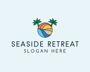 Palm Tree Summer Resort  logo design