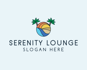 Palm Tree Summer Resort  logo design