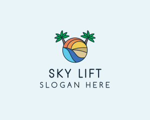 Palm Tree Summer Resort  logo design