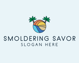 Palm Tree Summer Resort  logo design