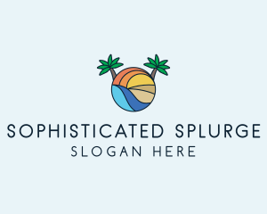 Palm Tree Summer Resort  logo design