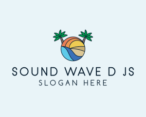 Palm Tree Summer Resort  logo design