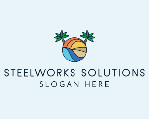 Palm Tree Summer Resort  logo design