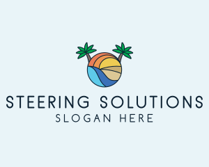 Palm Tree Summer Resort  logo design