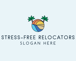 Palm Tree Summer Resort  logo design