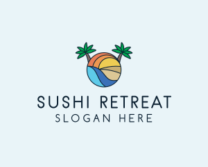 Palm Tree Summer Resort  logo design