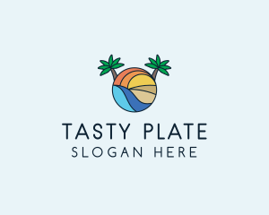 Palm Tree Summer Resort  logo design