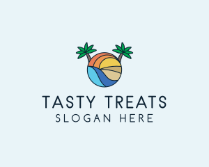 Palm Tree Summer Resort  logo design