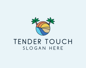 Palm Tree Summer Resort  logo design