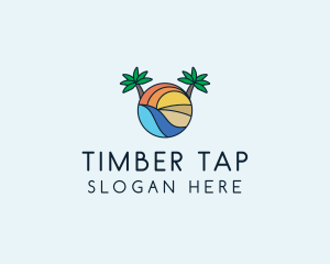 Palm Tree Summer Resort  logo design