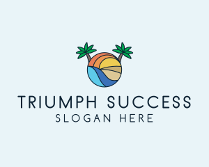 Palm Tree Summer Resort  logo design