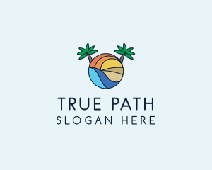 Palm Tree Summer Resort  logo design