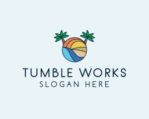 Palm Tree Summer Resort  logo design