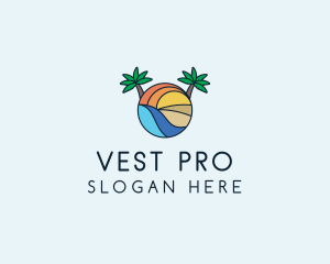 Palm Tree Summer Resort  logo design