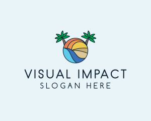 Palm Tree Summer Resort  logo design