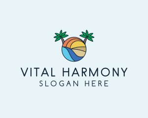 Palm Tree Summer Resort  logo design