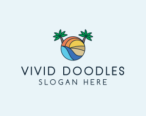 Palm Tree Summer Resort  logo design