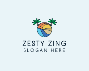 Palm Tree Summer Resort  logo design