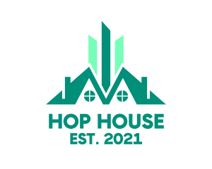 Green House Graph Apartment  logo design