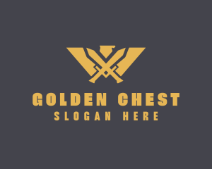 Golden Eagle Warrior Crest logo design