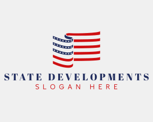 United States Patriotic Flag logo design