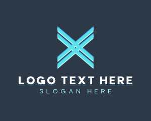 Digital Tech Letter X logo design