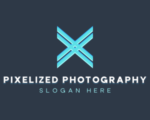 Digital Tech Letter X logo design