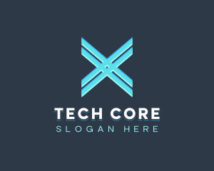 Digital Tech Letter X logo design