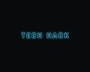 High Tech Neon hacker  logo design