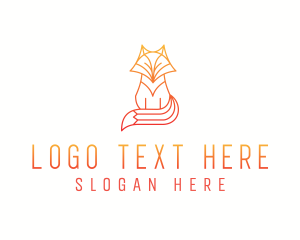 Minimalist Fox Outline logo design