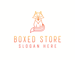 Minimalist Fox Outline logo design